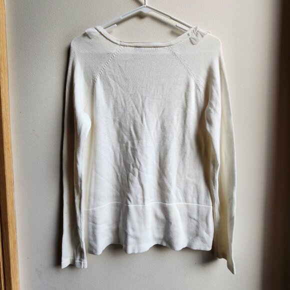 Daisy Fuentes Cream Ruffled Button Down Cardigan Size Small - Picture 14 of 16